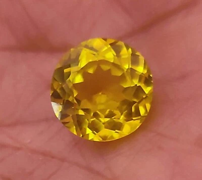 Flawless Natural 10 Ct Montana Yellow Sapphire EGLCertified Round Loose Gemstone - Image 1 of 4
