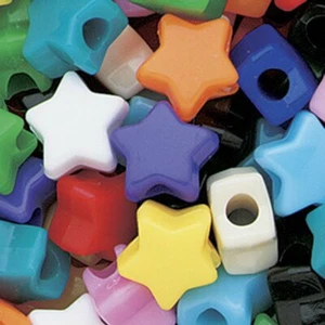 Mixed Opaque Stars Pony Beads Size approx 13mm (PBSM-OPA) - Picture 1 of 1