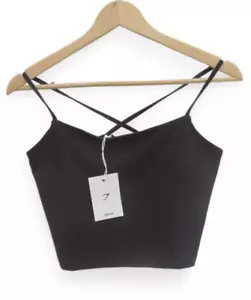 GymShark Cami Tank Top Size L Everyday Shelf Bra For Support Scoop Neck - Black - Picture 1 of 5