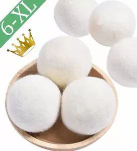 6 Laine Séchoir Balles XL Biologique Nouvelle Zélande Naturel Linge Tissu - Foto 1 di 6