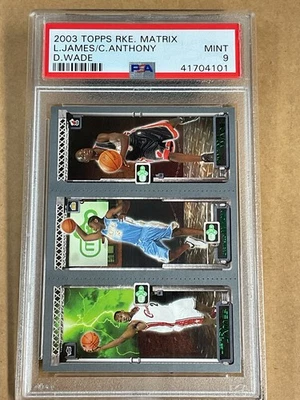 2003 Topps Rookie Matrix PSA 9 / Lebron James / Carmelo Anthony / Dwayne Wade - Image 1 of 4