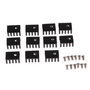 ,10Pcs 21*15*10mm Aluminum for TO-220 Transistor Black - Afbeelding 1 van 6