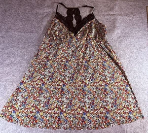 Sleep By Cacique Black Floral Print Adjustable Lace Strap Nightgown Size 22/24 - Picture 1 of 12