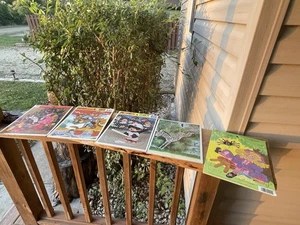 Vintage 5-teiliges Kinder Tablett Puzzle USA 1977-1988 gemischte Marken Karton Weihnachten - Bild 1 von 13