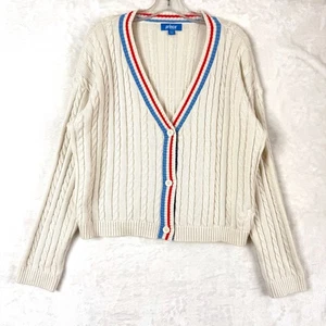 Target x Prince Zopfmuster Tennis Preppy Academia Baumwolle Strickjacke Damen XXL - Bild 1 von 7