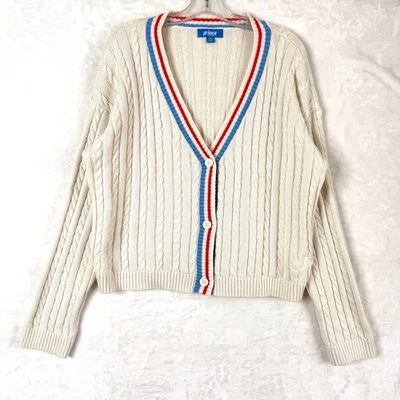 Target x Prince Cable Knit Tennis Preppy Academia Cotton Cardigan Womens XXL - Image 1 of 4