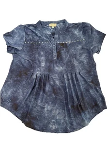 Blusa Shannon Ford New York para mujer talla grande 2X azul manga corta - Imagen 1 de 17