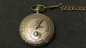 Taschenuhr Halskette S17 Edelstahl Gehäuseboden | Neuer Kompass Sonnenuhr - Bild 1 von 5