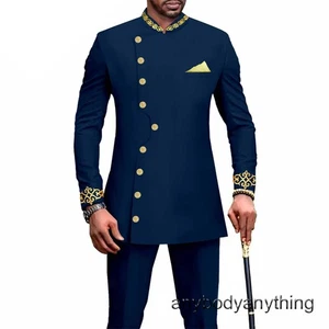 Herren 2 teiliges Set Trachtenhemd und Hose Afrikanisches Set Anzug Nahost Anzug - Bild 1 von 22