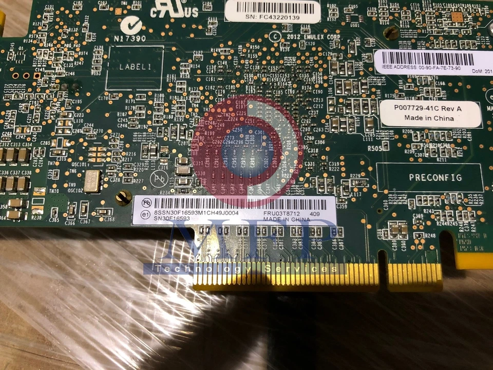 LENOVO THINKSERVER LPE15004B-M8-L PCIE 8GB 4 PORT FIBRE 4XB0F28682 SN30F16593 - Image 1 of 1