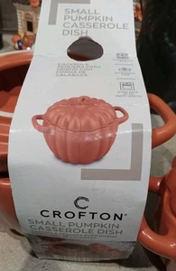 New Pumpkin Halloween Ceramic Casserole Aldi  Crofton 1 Qt  8x5 W Handles + Bowl - Picture 1 of 10
