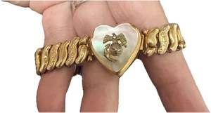Vintage Co-Star 1940’s Sweetheart Expansion Bracelet 10k Gold Filled Heart Cross - Picture 1 of 5