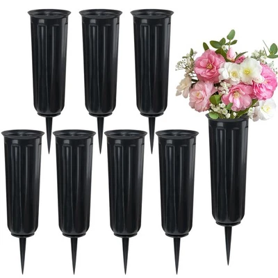 Cemetery Vases Plastic Memorial Flower Vases with Spikes for Grave Cemetery D... - Image 1 of 4