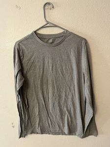 GAP Herren T-Shirt Größe S grau einfarbig Alltag Langarm Rundhalsausschnitt - Bild 1 von 5