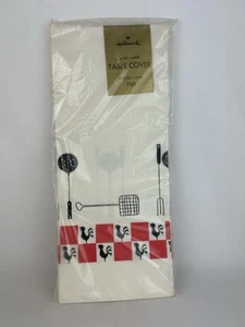 Vintage Picnic Tablecloth Red White Checked Barbecue Paper MCM 60”x102” BN7 - Picture 1 of 6