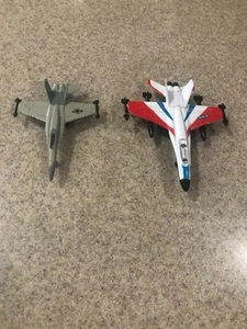 Planes Die-Cast Jet Fighters F-18 Hornet #F808 Red White & Blue Vintage - Picture 1 of 4