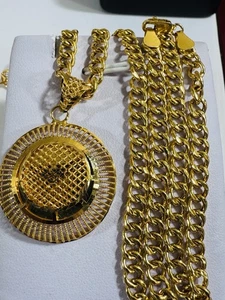 Genuine 22K Solid 916 Real Fine Gold Round Set Necklace 18”/18.5” Long 16.6g 6mm - Picture 1 of 24