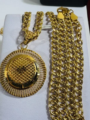 Genuine 22K Solid 916 Real Fine Gold Round Set Necklace 18”/18.5” Long 16.6g 6mm - Image 1 of 4