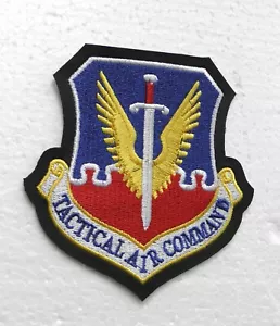 USAF US AIR FORCE TACTICAL AIR COMMAND PLEATHER TRIM EMBROIDERED PATCH 4 X 4 " - Picture 1 of 1