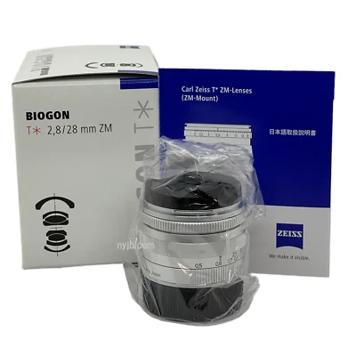New Carl Zeiss BIOGON T * 28mm f2.8 ZM Mount Lens - SILVER - Made in Japan - Image 1 of 4