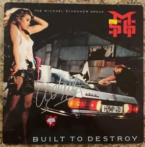 The Michael Schenker Group Built To Destroy Album 1983 Chrysalis SIGNED + PICK!! - Picture 1 of 9