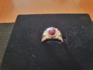 Damen Bandring Silber mit Rubin aus Ceylon - Bild 1 von 3