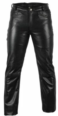 Neuf Homme Cuir Pantalon 100% Véritable Peau D'Agneau Slim Fit Décontracté - Photo 1/4