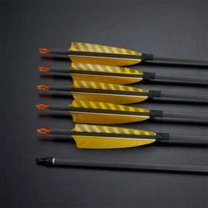 Archery Hunting 32" Carbon Arrows SP400 4" Turkey Feather Shooting Bow Target - Picture 1 of 16