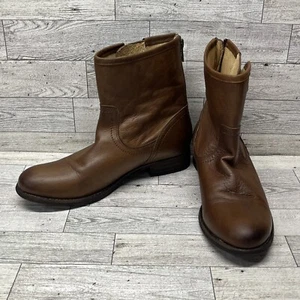 Frye Pippa Back Zip Cognac Ankle Booties Women Size 7.5B - Picture 1 of 10
