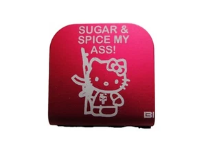 AK Kitty With Sugar & Spice My Ass Laser Etched Aluminum Hat Clip Brim-it - Picture 1 of 8