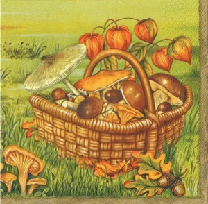 4 x Single Paper Napkins for Decoupage Craft Table Forest Mushrooms Nature 82 - Picture 1 of 2