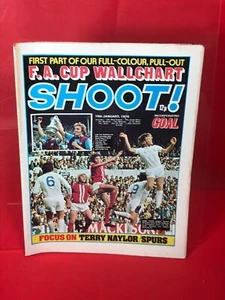 SHOOT 10th January 1976 SOCCER FA Cup Wallchart FOOTBALL GOAL MAGAZINE - Imagen 1 de 3