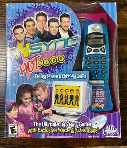 Telefono Fantasy NSYNC Hotline vintage nuovo con scatola e CD-ROM gioco (PC, 2001) telefono viola - Foto 1 di 8