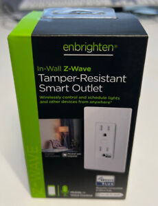 Enbrighten Z-Wave Plus In-Wall Tamper-Resistant Smart Outlet, White, Gen5: 55256