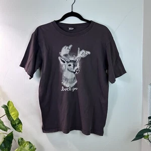 Jeremy Fish Super Fishal Buck You Deer Medium Brown T-Shirt - Bild 1 von 5
