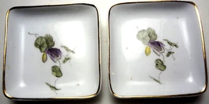 PAIR e1900's MADDOCK & COMPANY royal stone china SINGLE BUD FLOWER - BUTTER PATS - Picture 1 of 3