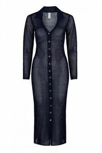 TIGERLILY Lotus Lilibet blue knit midi dress over swim Size 8 NEW BNWT RRP $229 - Picture 1 of 8