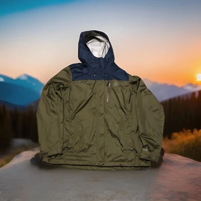LL Bean TEK Chaqueta de Lluvia L Reg Azul Verde Bloque Modelo #509965 Senderismo Juego de Pelota Foto 1 de 4