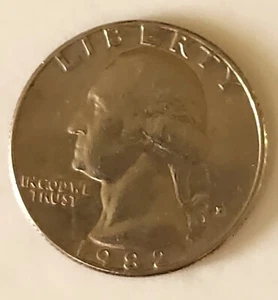 1982 P Washington Quarter Filled Mint Mark & RIM ERROR 1982 and LIBERTY - Bild 1 von 3