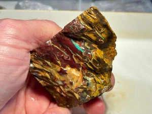 210g Koroit Boulder Queensland Opal Australian Rough Nut piece green fire Bo-110 - Picture 1 of 6