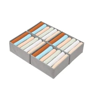 4 Pack Drawer Organizers for Clothing, T-shirt Organizer for Closet, 6 Grey - Picture 1 of 7