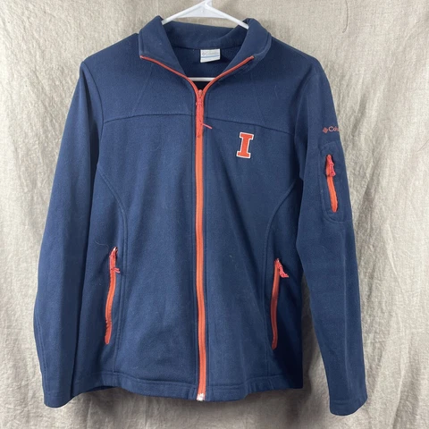 Columbia Women's Navy Blue MicroFleece University of Illinois Zip Up Jacket Sz S Cover