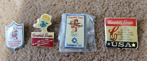 Vintage Sarajevo 1984 Winter Games Campbell's Soup figure skating pin lot of 4