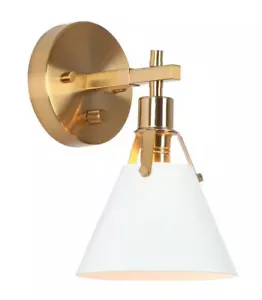 Granville Gold & White Wall Sconce Modern 1-light Bathroom Vanity Light by HDC - Picture 1 of 3
