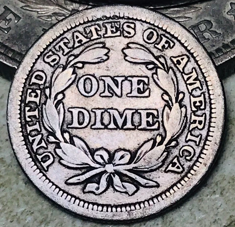 1854 Seated Liberty Dime 10c Arrows Ungraded Choice US Silver Coin CC17132 Cover