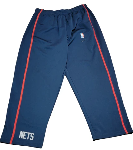 Vintage Nike NBA New Jersey Nets Warm Up Pants  Red Blue Gray Size 2XL Cover