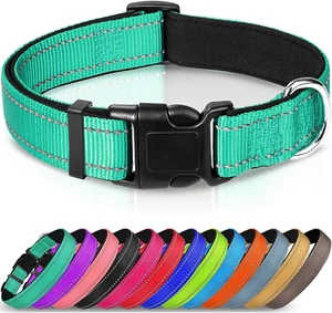 Reflective Dog Collar, Soft Neoprene Padded Breathable Adjustable Pet Collar - Picture 1 of 12