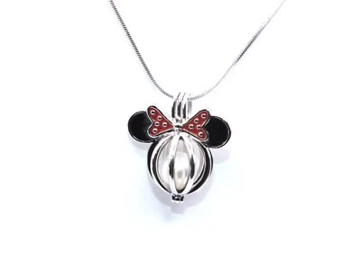Подвеска в виде жемчужной клетки Minnie Mouse Epcot из стерлингового серебра — рождественский подарок для мамы и дочери - Изображение 1 из 4