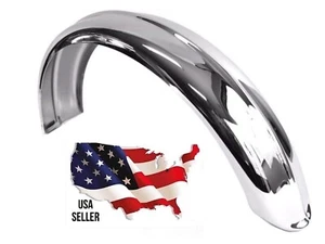 CHROME 5" WIDE RIB RIBBED FENDER BOBBER SPORTSTER XL1200 XL883 CHOPPER HONDA 750 - Picture 1 of 12