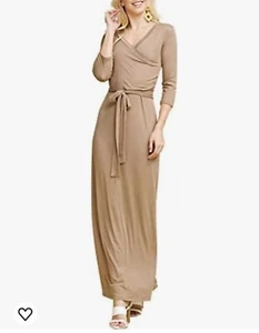 👗  Wrap Maxi Dress V-Neck 3/4 Sleeve NINEXIS - Plus Size  XXL - Picture 1 of 11